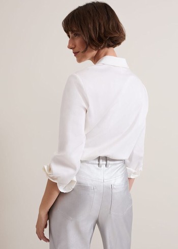 Phase Eight Tiana Tuxedo Shirts White Canada | KFWJGQ-670